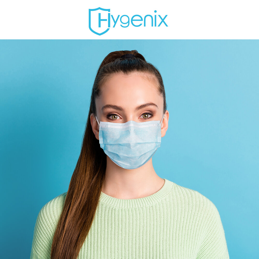rutine guiden Ved navn Hygenix 3ply Disposable Face Masks BFE/PFE 99% Filter Testing performed by  Nelson Laboratories, LLC (Pack of 50 Pcs) — Hygenix