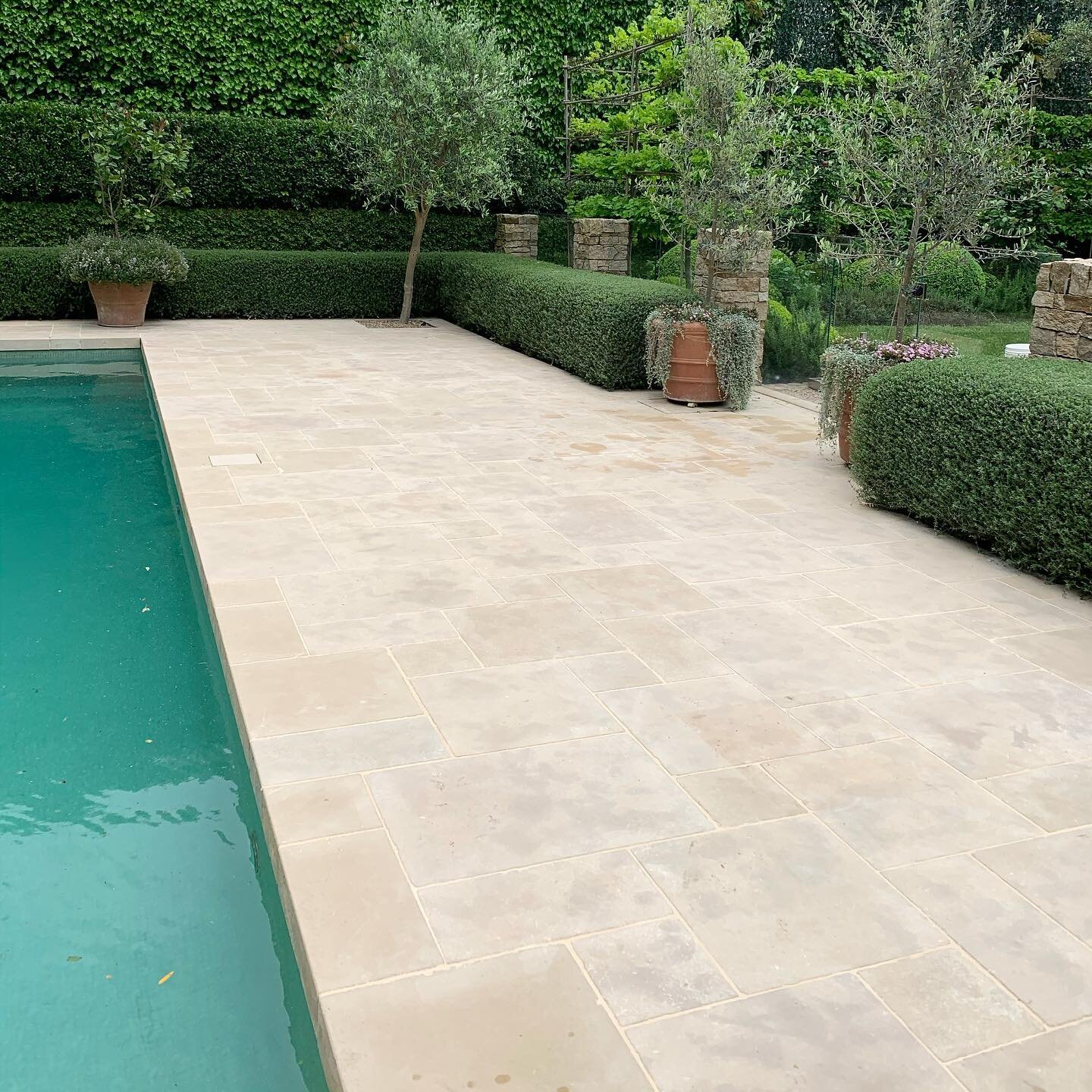 Toorak Pool Area &bull;
Grout rejuvenation
- As seen in photo number 2 grout deteriorates over time, due to cleaning methods, general wear. We then cut out the old grout and re-grouted in new grout with added grout booster for extra strength and dura