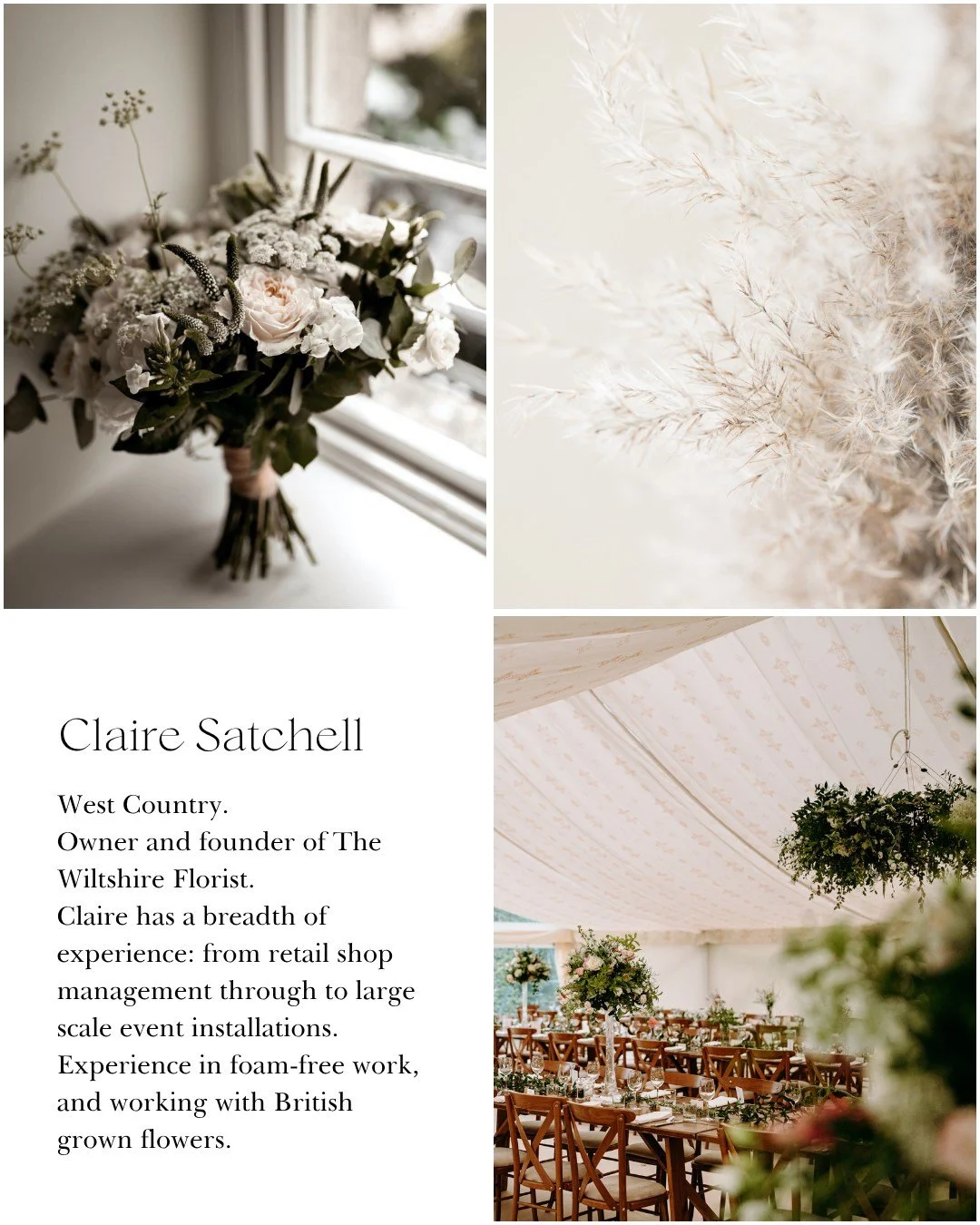 Introducing Claire Satchell, the creative mind behind The Wiltshire Florist and a valued member of our freelance community.

Claire&rsquo;s extensive experience &mdash; spanning retail, events, and installations &mdash; makes her an incredible asset 