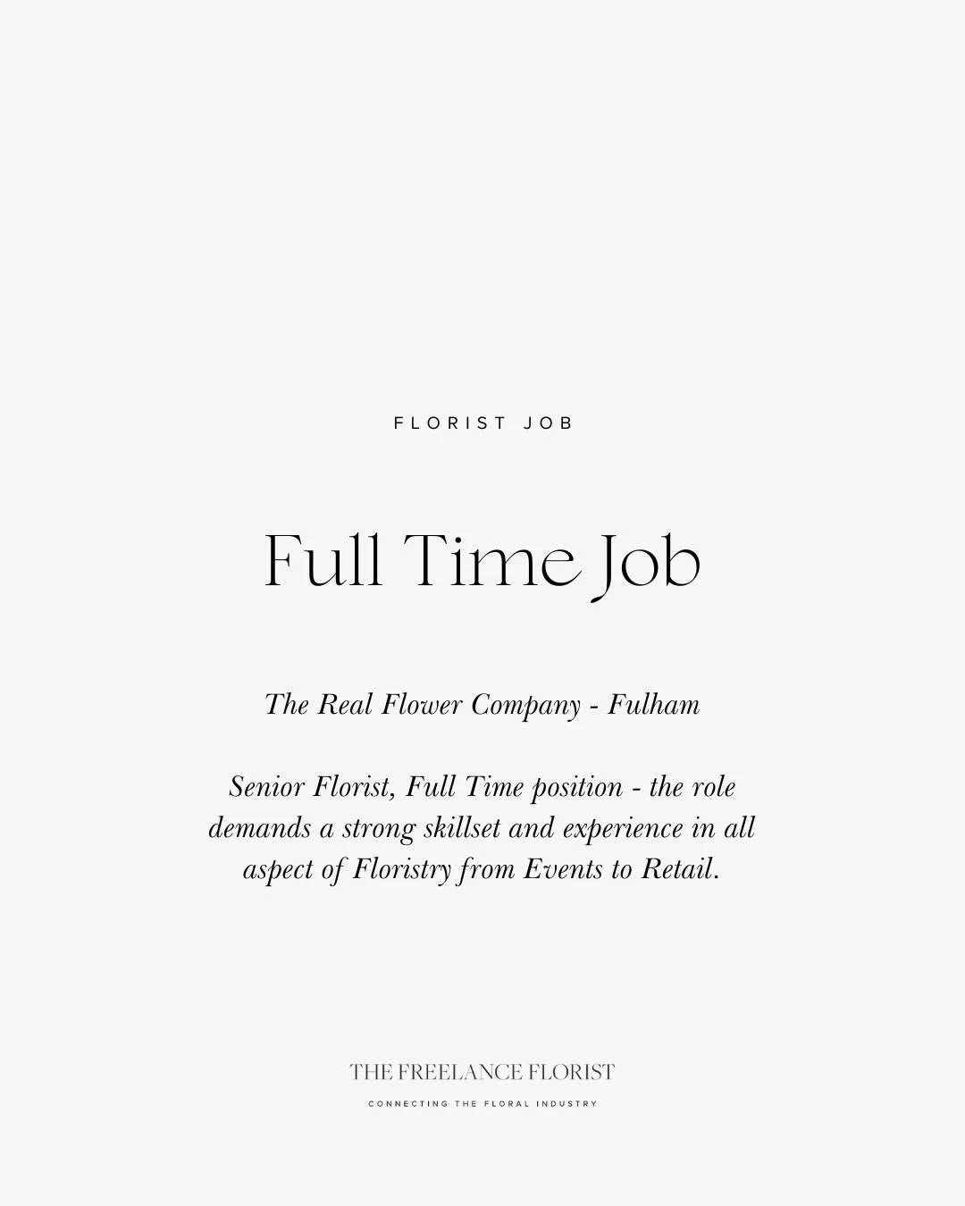 Exciting opportunity: The Real Flower Company is hiring a Senior Florist for a full-time position.

📍 Fulham
💐 Full-time, 5 days/week
🌼 &pound;35k+ (DOE)

Head to our website for full details and how to apply. Link in bio!

#floristjobs #floristry
