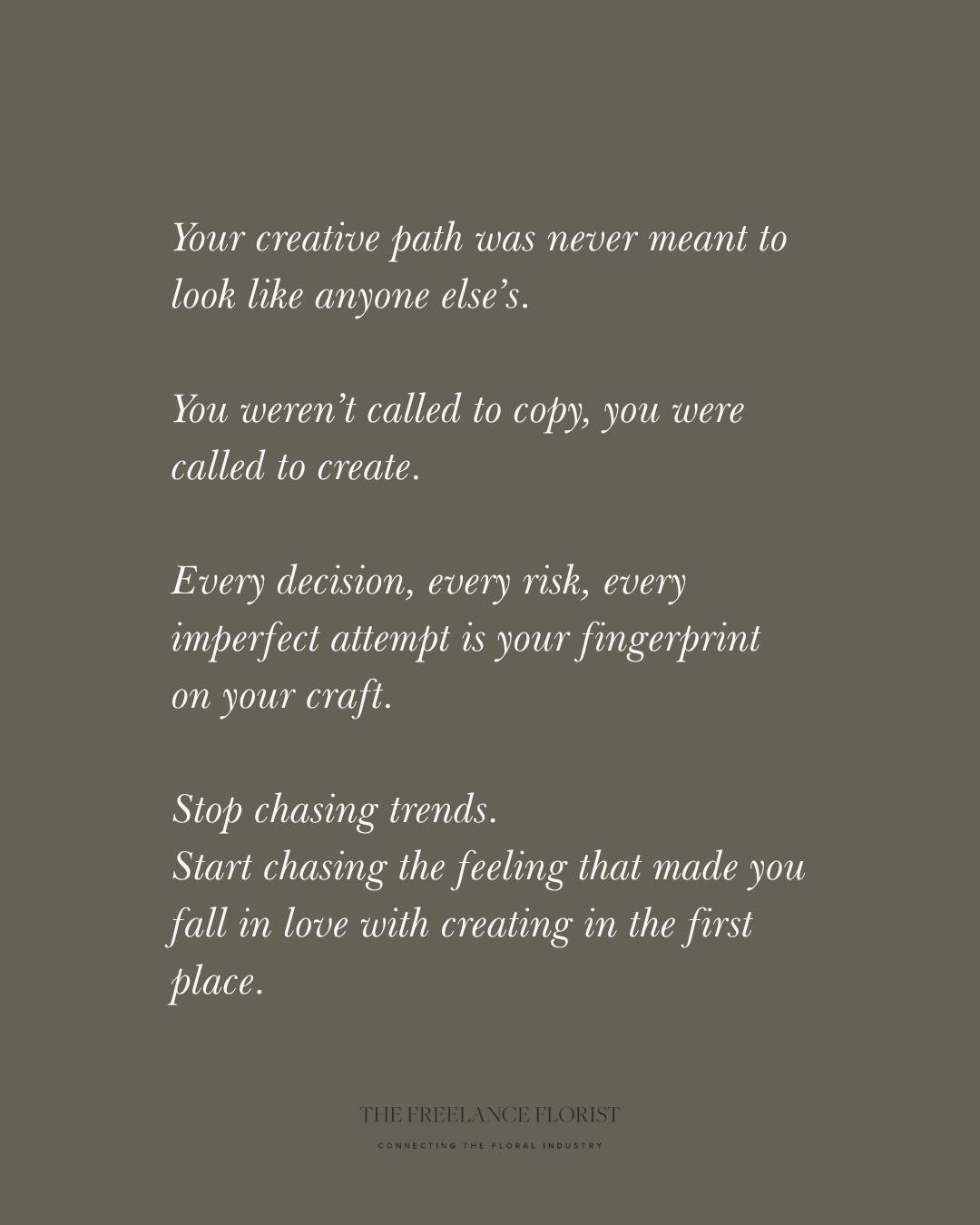 As we head into the busiest season, remember this 🌿

Your creativity doesn&rsquo;t need to compete, it just needs room to breathe.
You don&rsquo;t have to reinvent everything or outdo anyone.

Trust your instincts.
Follow what feels inspiring.
That&