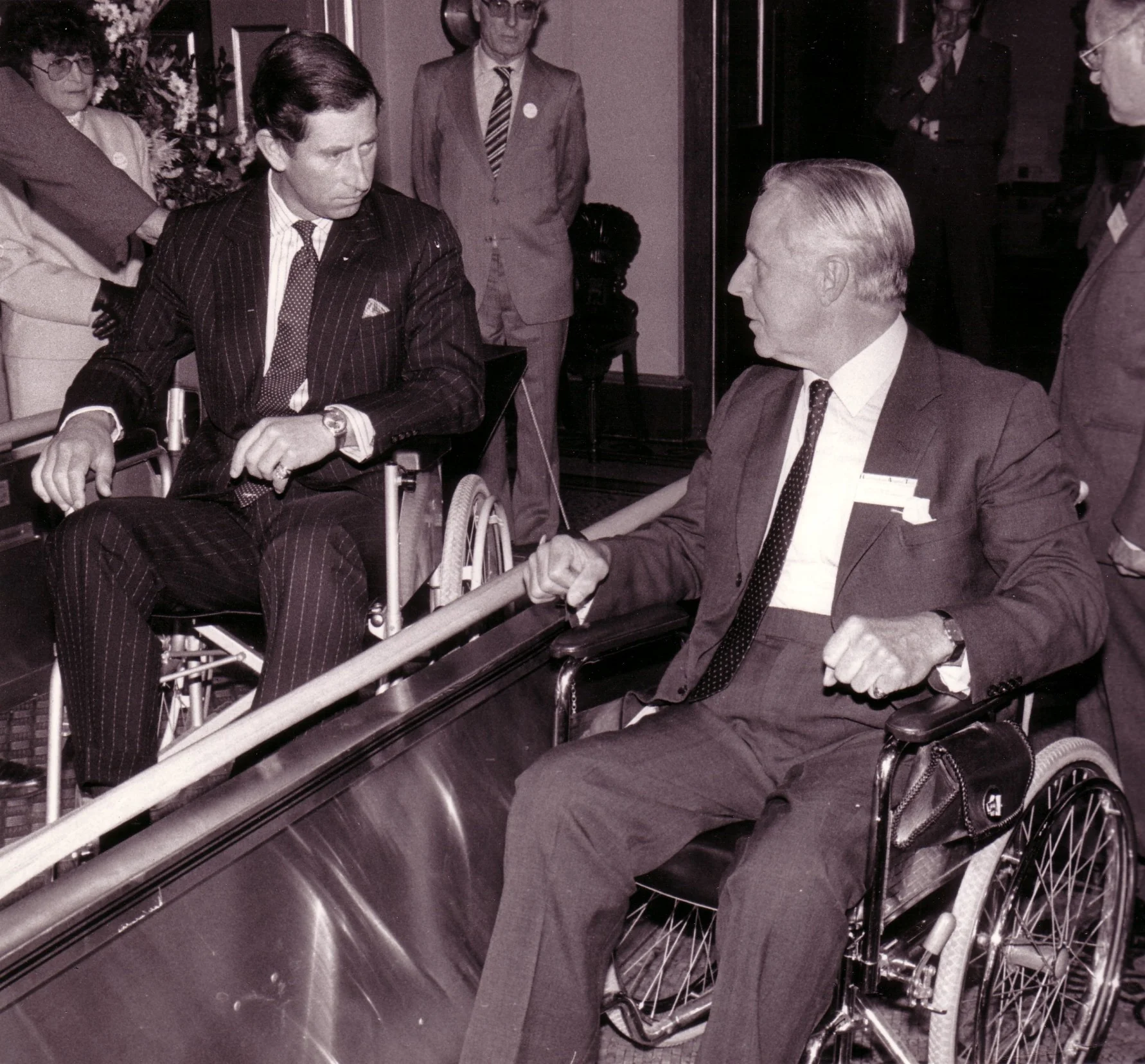 HRH Prince Charles and founding Trustee, Bill Buchanan, at our official launch at Fishmongers' Hall in 1985.
