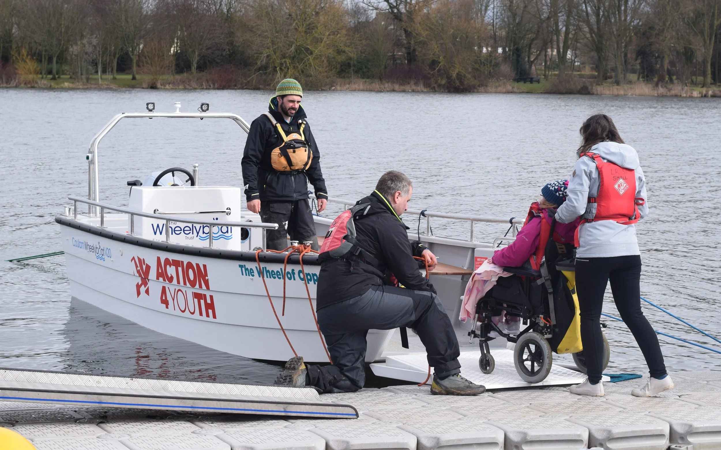 SEND Children from The Redway School are the first to try out the new Wheelyboat.JPG