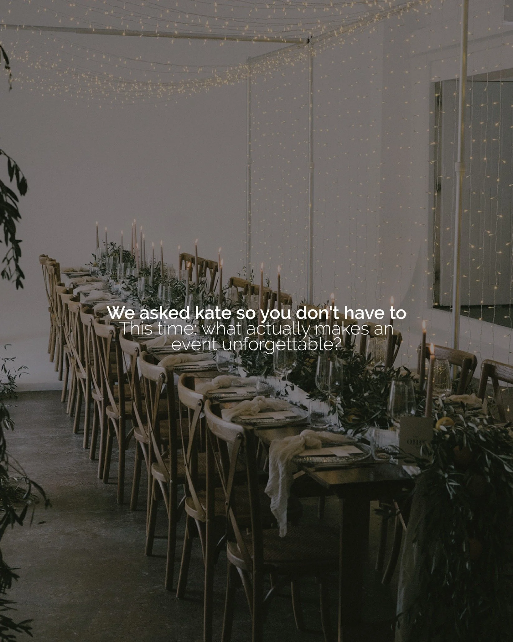 As clich&eacute; as it sounds, we all want our event to be "unforgettable" but that's a lot easier said than done. So even though no one asked, we thought we'd share our thoughts on what actually makes an event unforgettable.