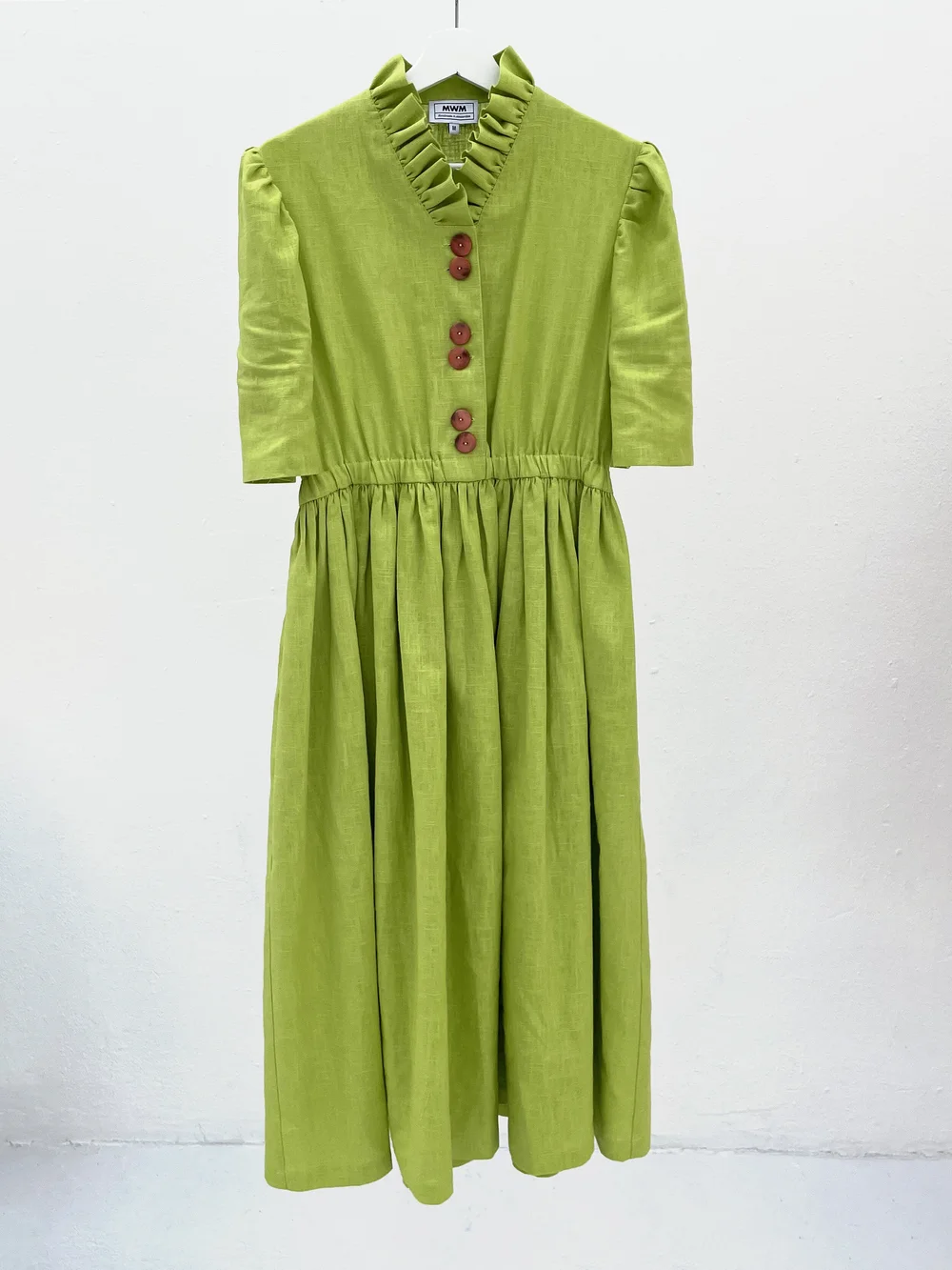 Eleonora Green Linen Dress  mashamaria