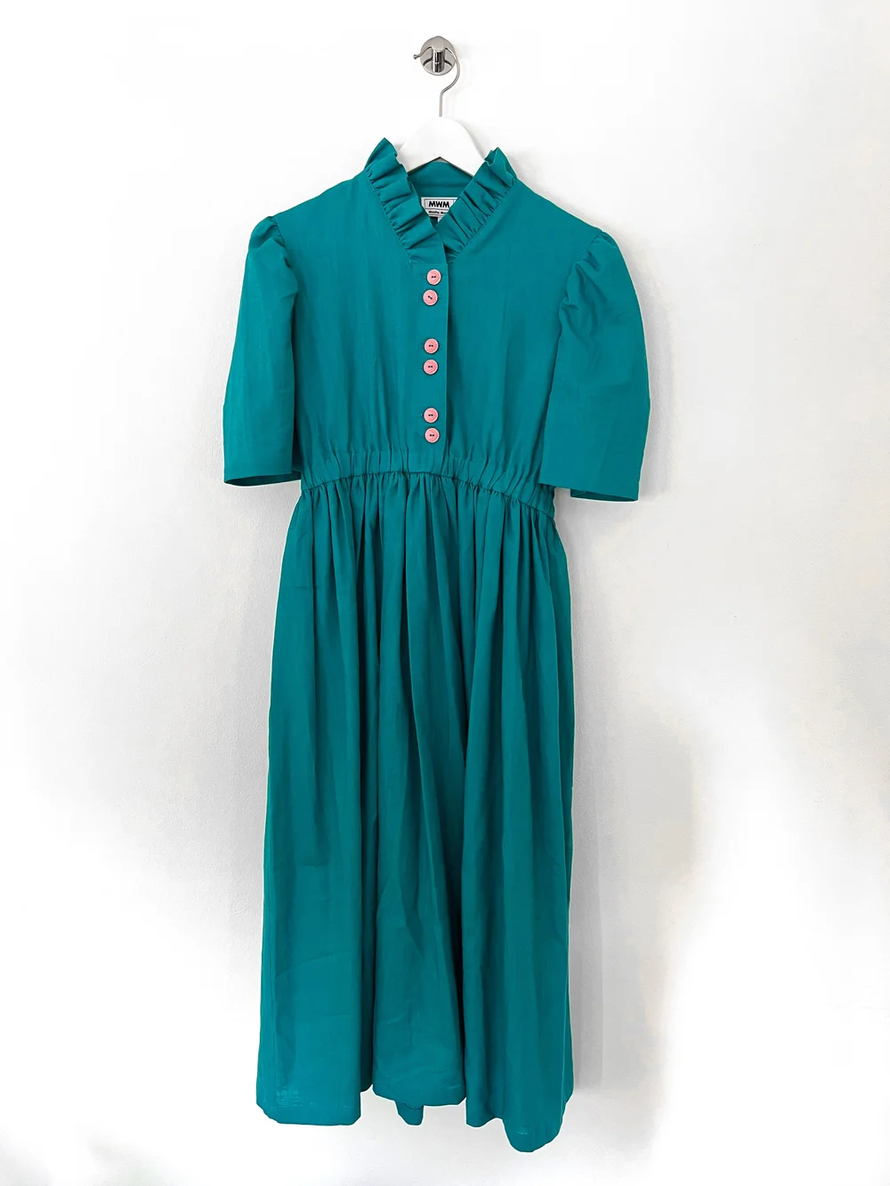 Eleonora Dark Green Linen Dress  mashamaria