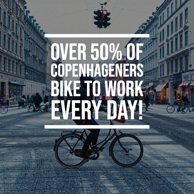 Fun fact - Denmark: More than 50% of Copenhageners ride their bikes to work every day. That means cycling is the preferred mode of transportation for the residents of Copenhagen. And we bike all year long. Yes, even in January!⁠⠀
⁠⠀
There are many op