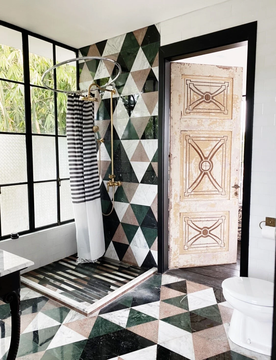 The door from an old art school is a vintage find.