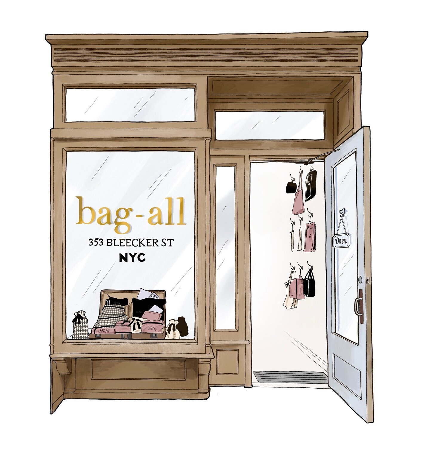 Transporting you to the heart of Bag-all&rsquo;s New York store at 353 Bleecker Street in Manhattan, drawn by the incredibly talented Caprice @cappidoodless 🎨✨

@bagalleurope @bagallfrance 

#bagall #organizingtips #manhattan #bleeckerstreet #giftsh