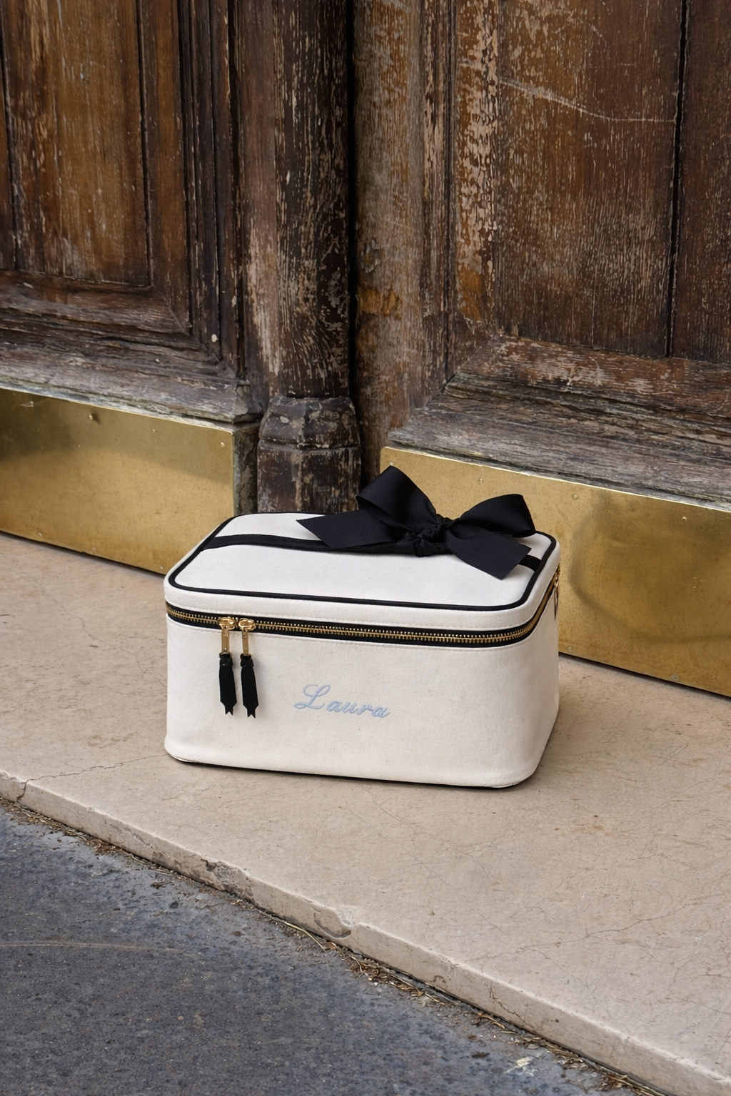 Bag-all Makeup Case & Toiletry w Insert Organizer, M – Cream