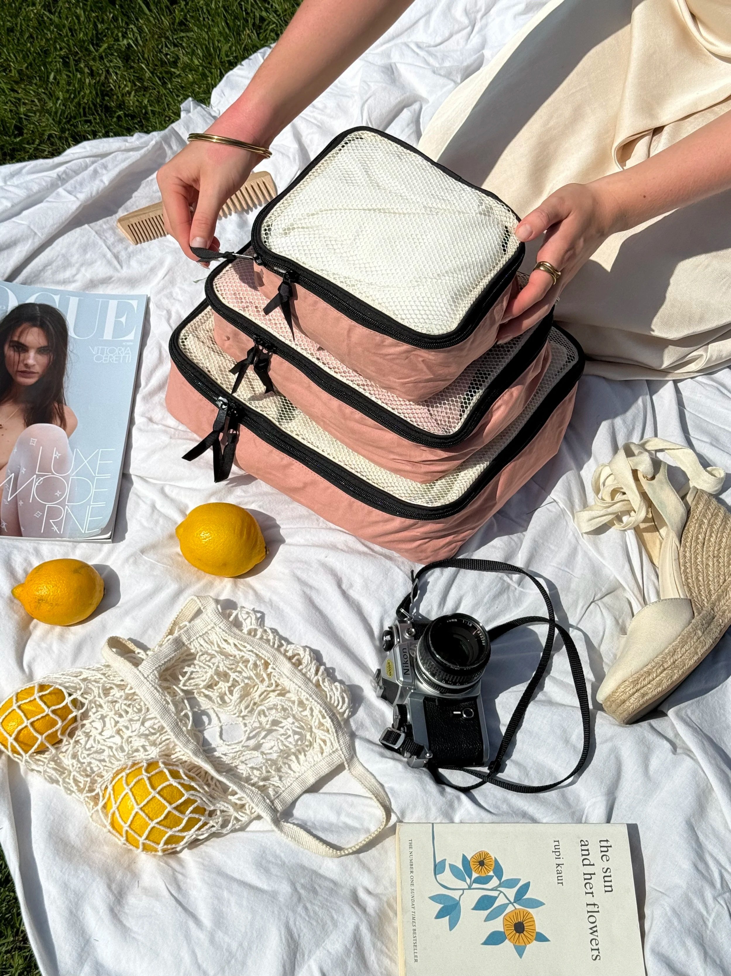 Bag-all Personalized Packing Cubes, 3-pack Pink/Blush