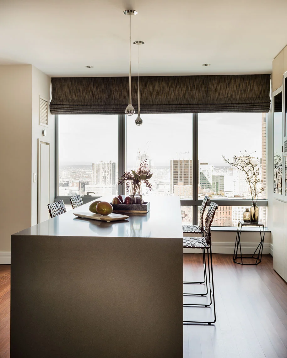 eat-in kitchen renovation in a high-rise apartment in Boston