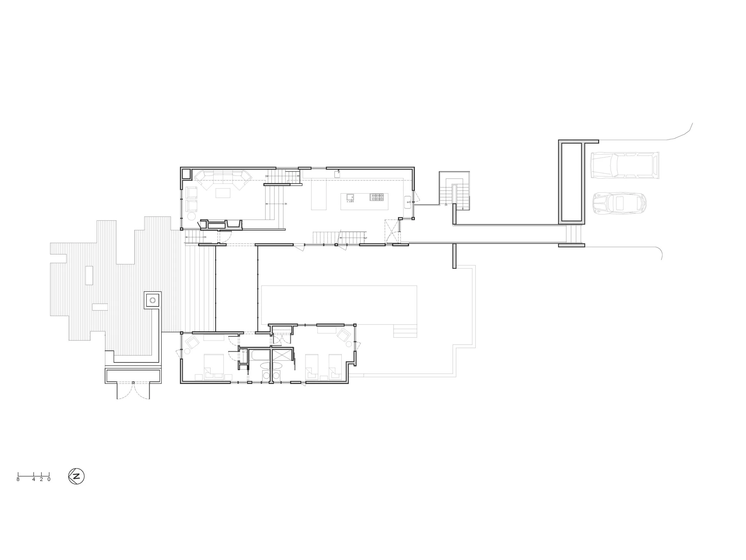 Modern beach house floor plan