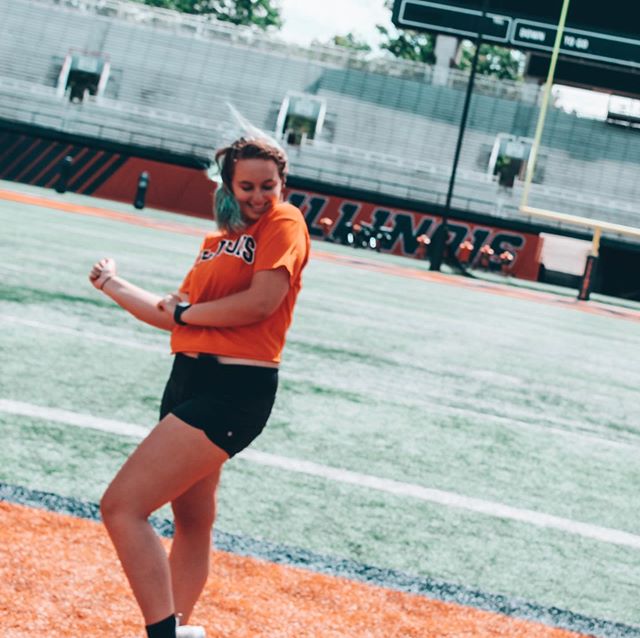 doin&rsquo; our happy dance because we&rsquo;re finally BACK!
&bull; &bull; &bull; &bull; &bull;
Sights and Sounds tonight, Quad Day tomorrow, and Kickoff on Wednesday?? Yes please!!