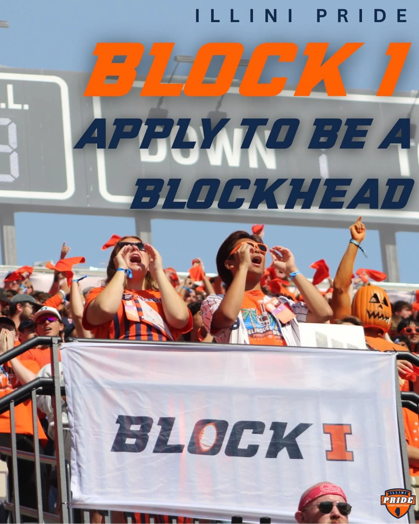 Applications to be a Blockhead for the 2026 football season are NOW OPEN!!! 
 Want free merch AND free food?
Want to gain incredible leadership experience?
Want front-row seats to football game?
Then apply at the link in our bio!
Applications close M