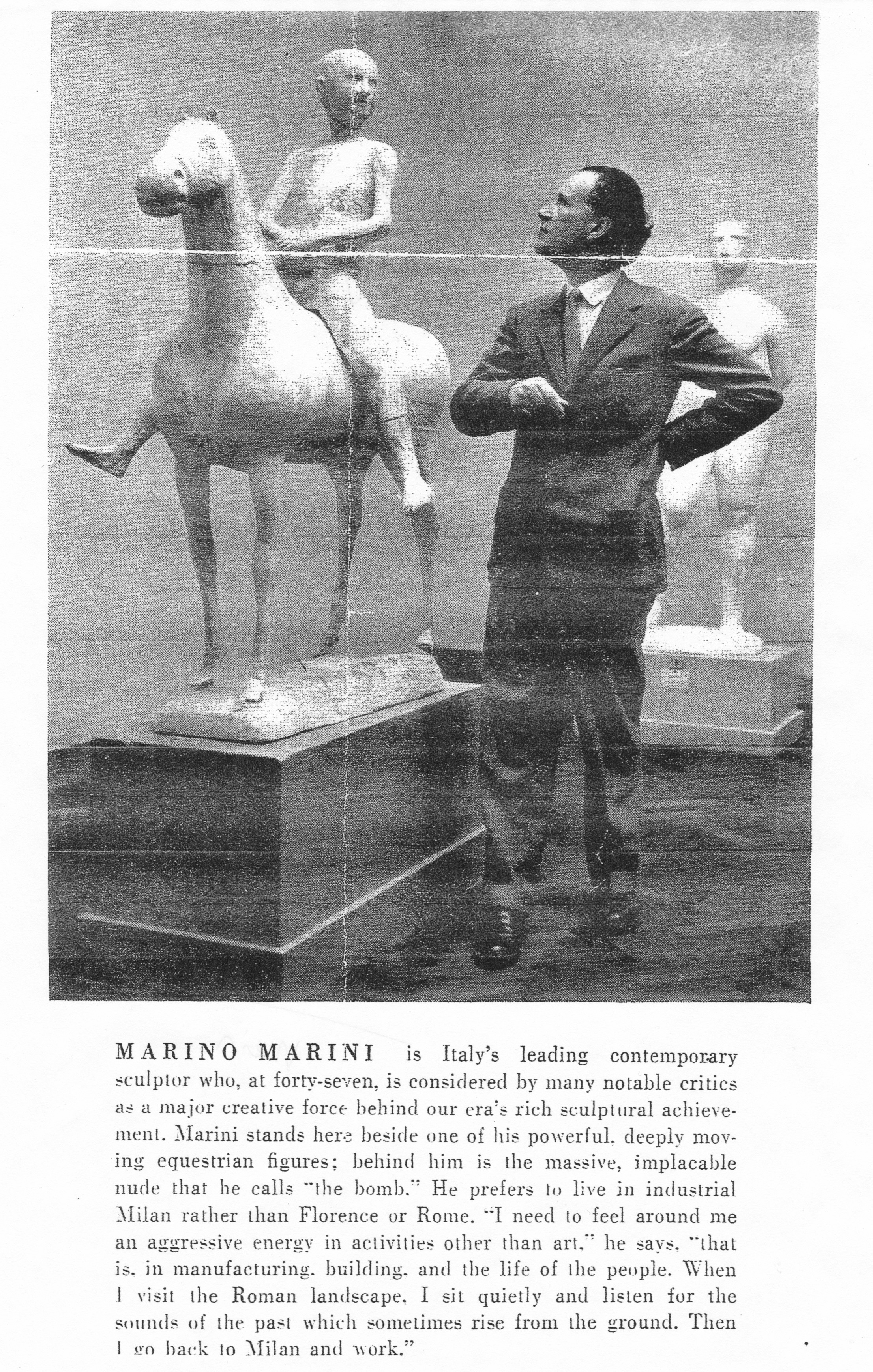 Venice Biennale, 1918 The original plaster of the sculpture Gentiluomo a cavallo Photograph by Lee Miller