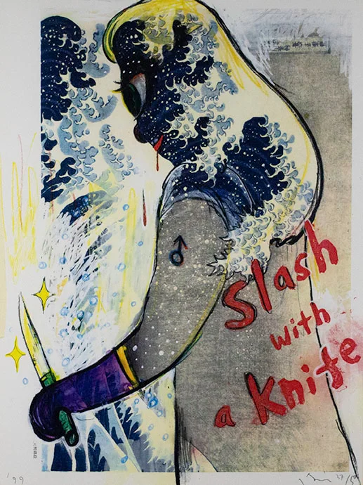 Yoshitomo Nara, Slash With A Knife, 1999