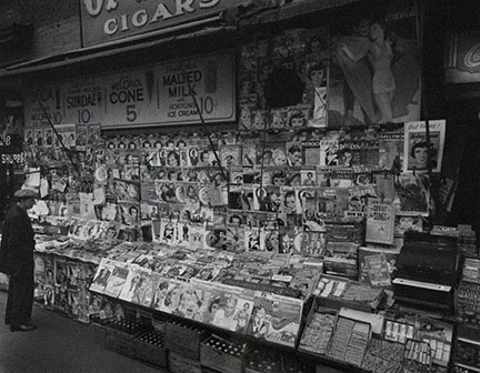 Berenice Abbott, Newsstand, 32nd Street, 1935