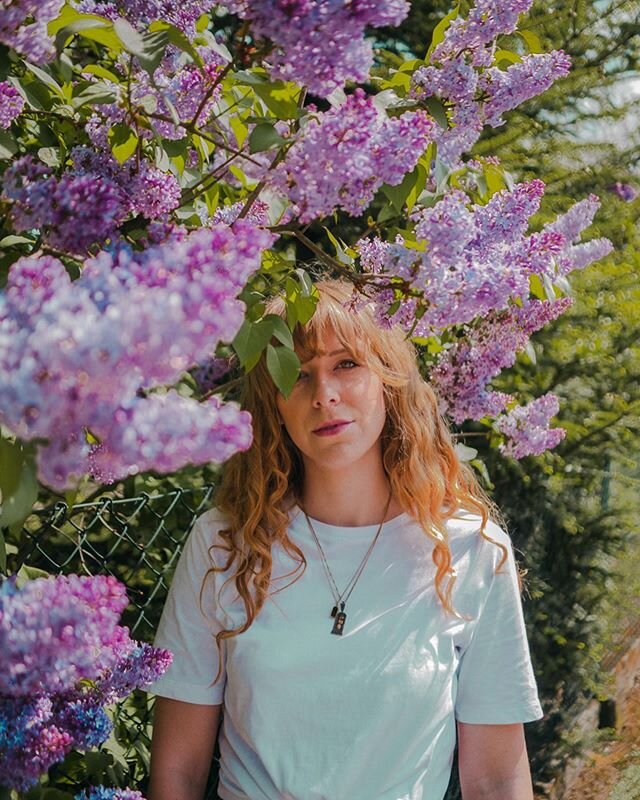 A lilac day dream 💜⁣
⁣
as a kid we had lilac bushes all along our backyard fence and I absolutely love the smell of them.  I was happy to see that they&rsquo;re all over here in Oswiecim, so I had to take a photo since they take me back to being a k