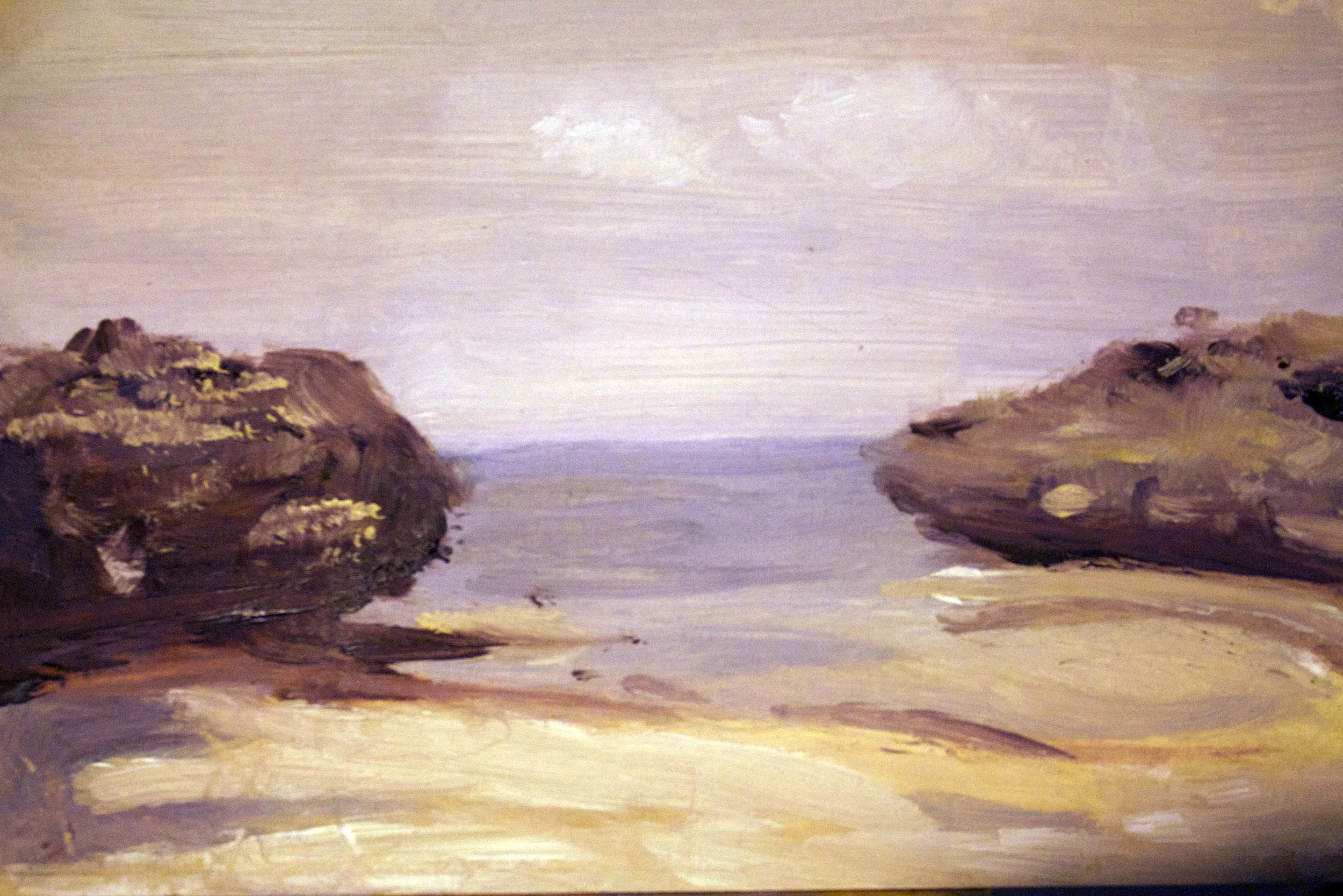 Rock formations - oil on panel, 5x7 in
