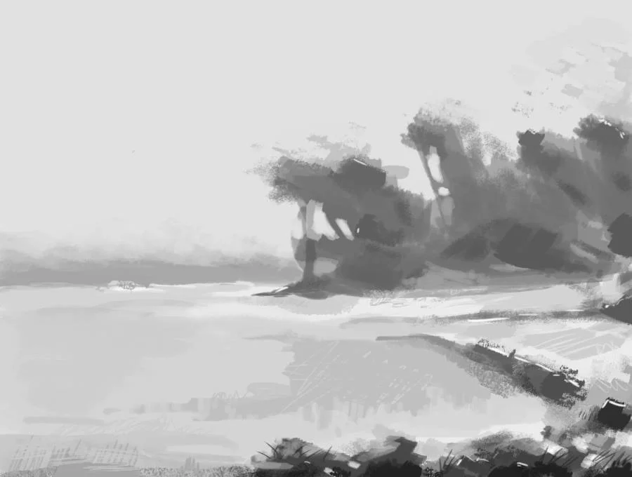 Composition study, beach 01%0APaint on digital%0A24 Jun 2016.jpg