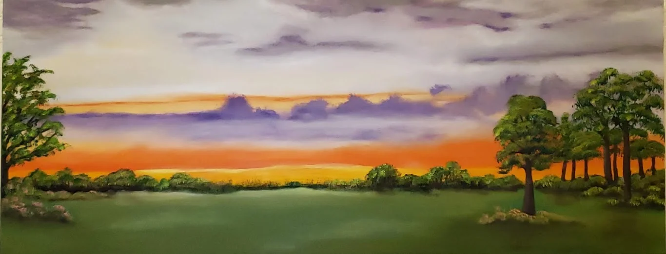 Original Oil, Landscape, Patricia J Cream, STUNNING, 40x16 Wrapped Canvas