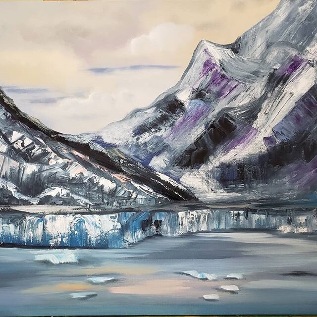 One of new paintings from my Alaska series. OIL, 18x24 Hubbard Glacier. Come out to The Gallery Abq to see.