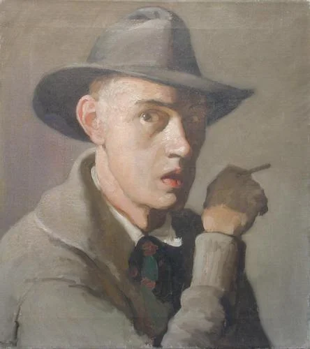 An early self portrait completed by the artist during his time in NYC