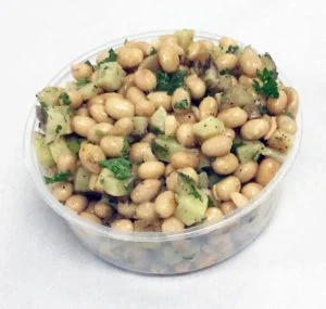 Soybeans, baked parsnips and parsley with tahini and stone ground mustard.