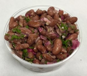 Kidney beans with red onion, parsley, umeboshi vinegar and toasted sesame oil.