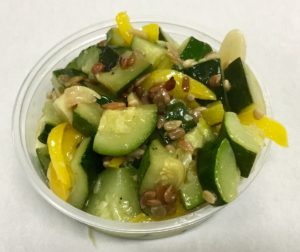 Sautéed zucchini, yellow peppers and roasted sunflower seeds.