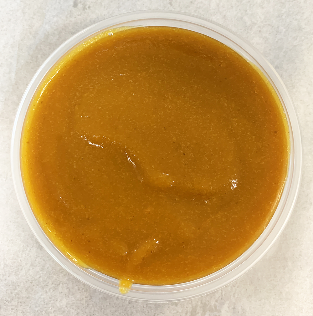 Carrot and onion sauce for the polenta loaf.