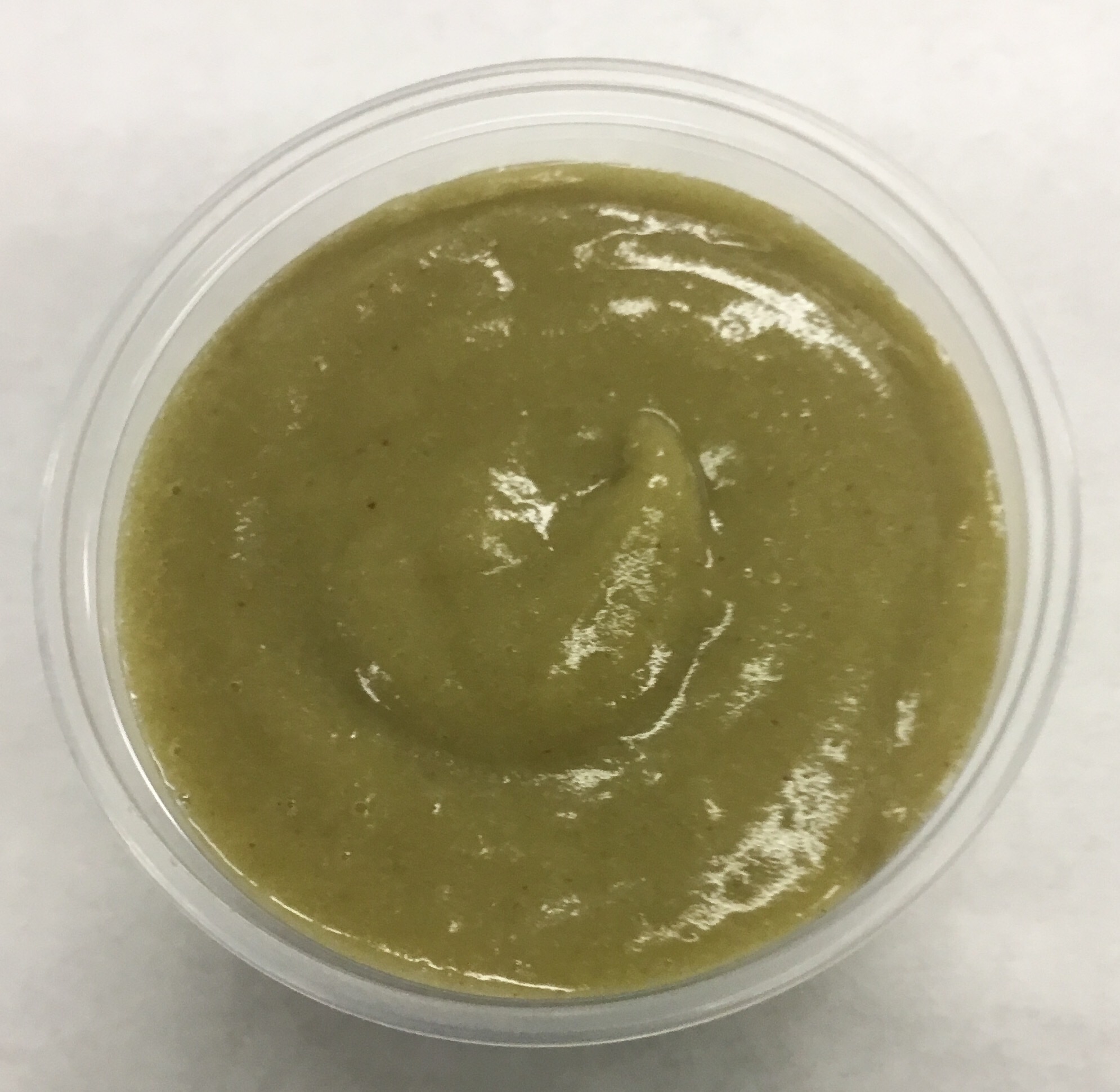 Split pea soup with Japanese sweet potato and onion.