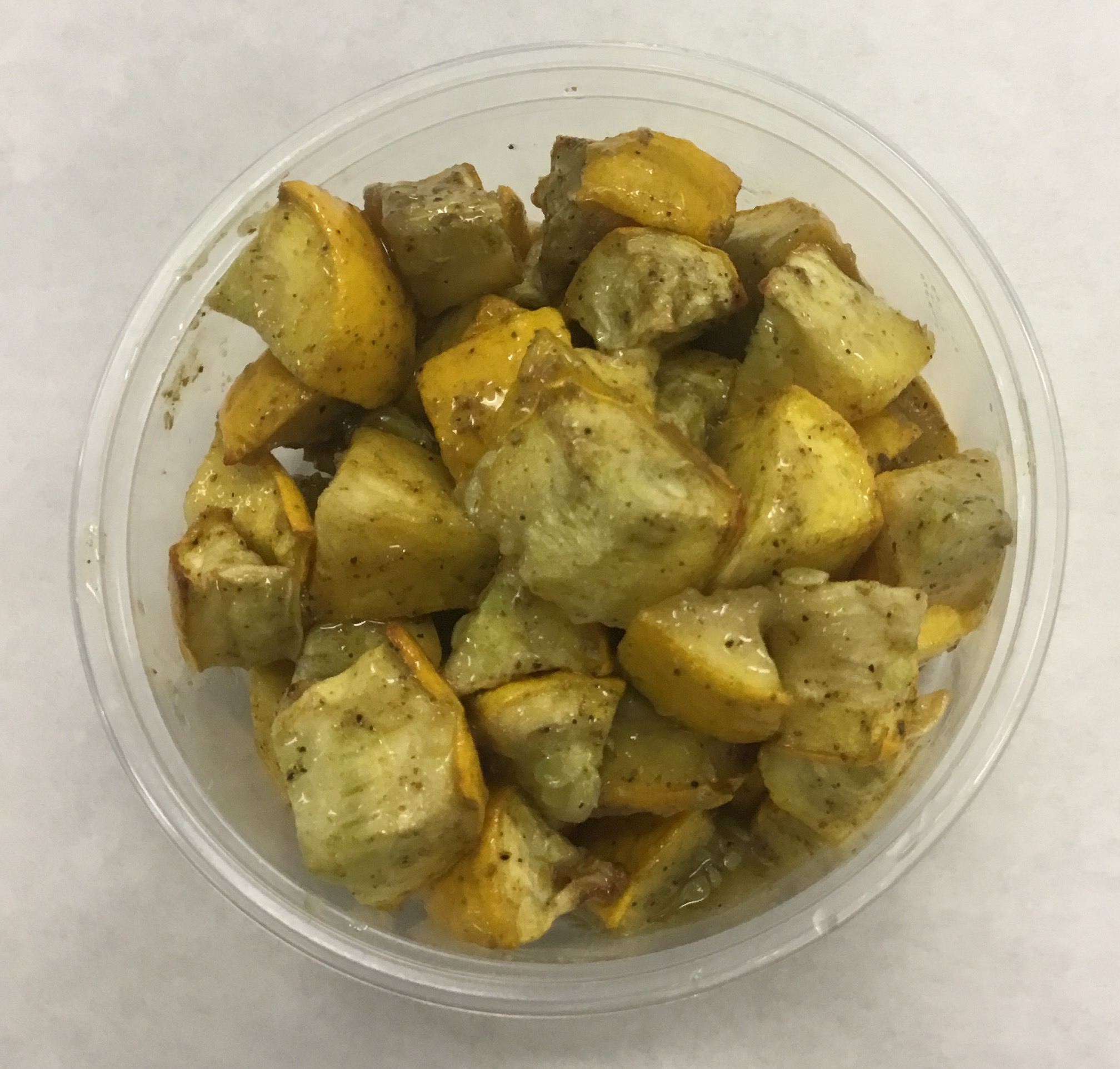 Roasted yellow squash with garlic and oregano.