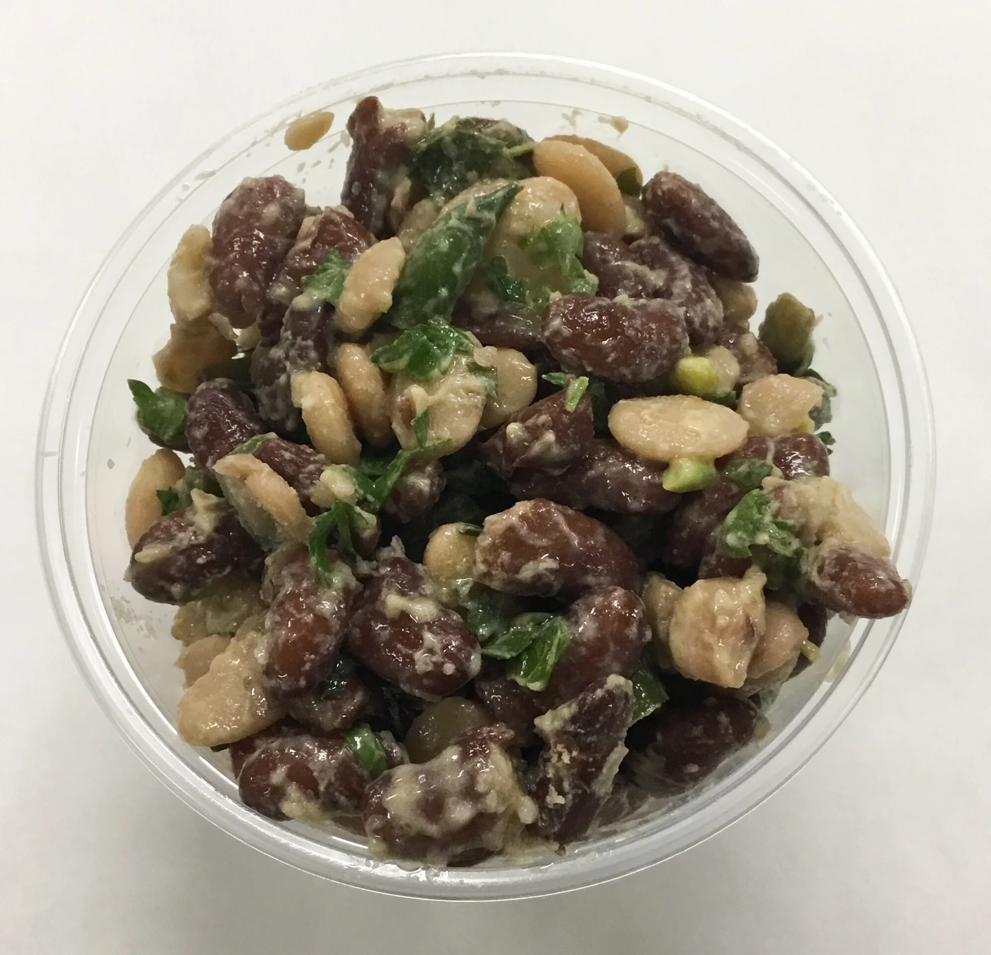 Anasazi beans, yellow squash, garlic and olive oil.