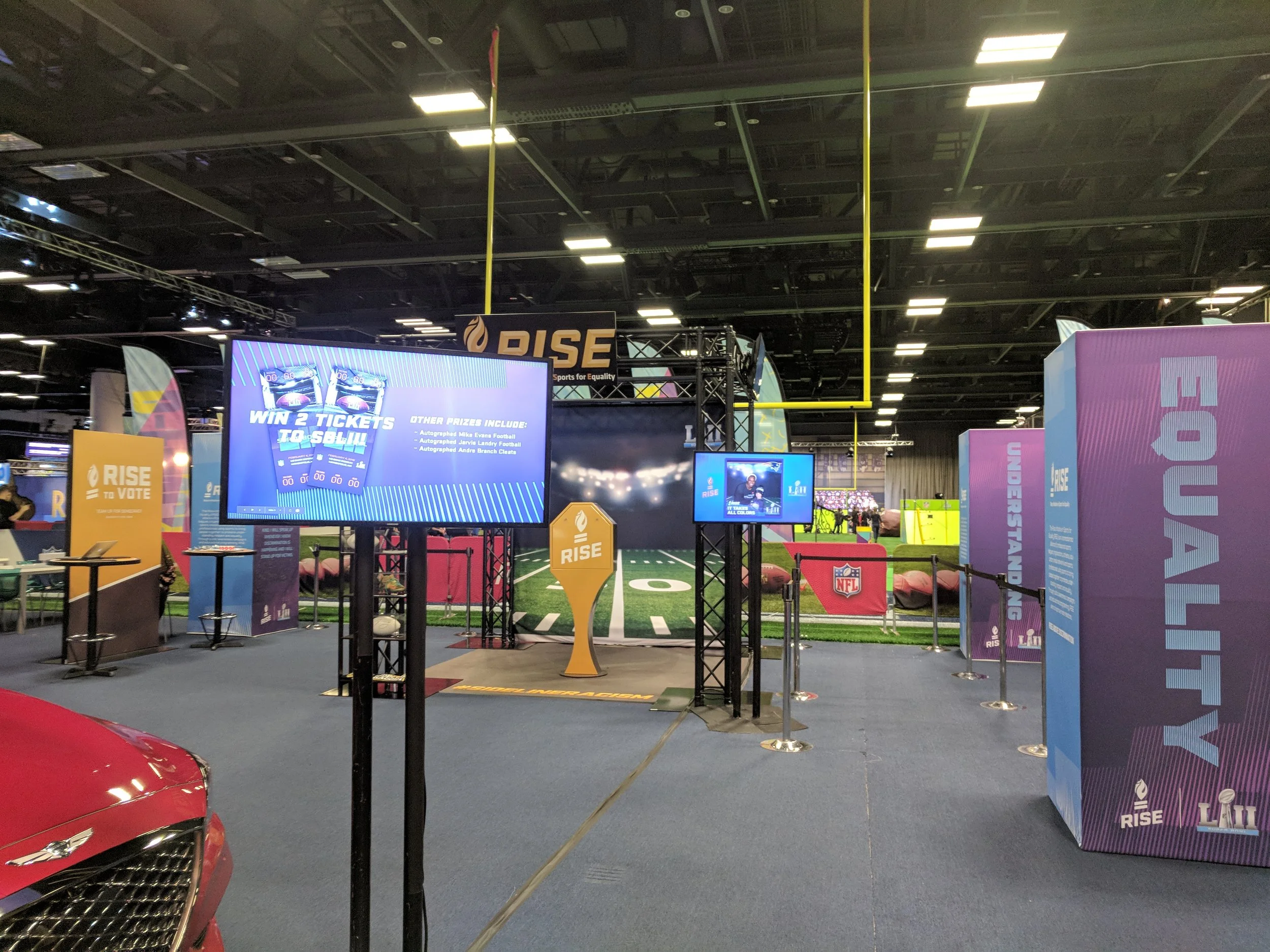 The RISE space at the Super Bowl fan experience.