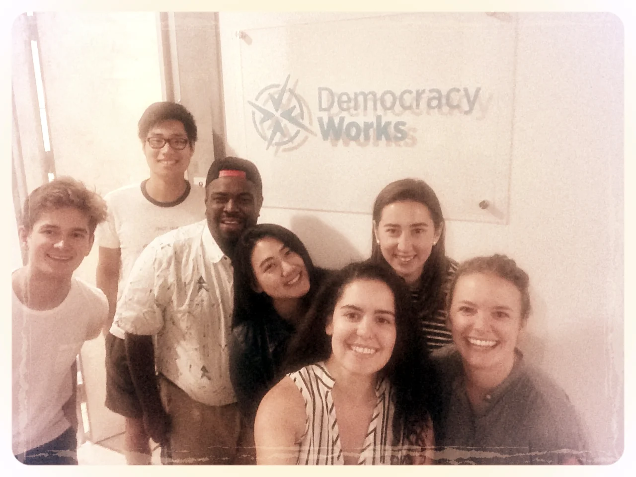 From left to right: Associates Alex, Brian, Prince, Michelle, and Democracy Works staffers Anjelica, Sara, and Emily. Not pictured: Eloise