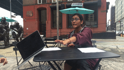 4. Registering people outside on a laptop! Only AppleCare can save you now.