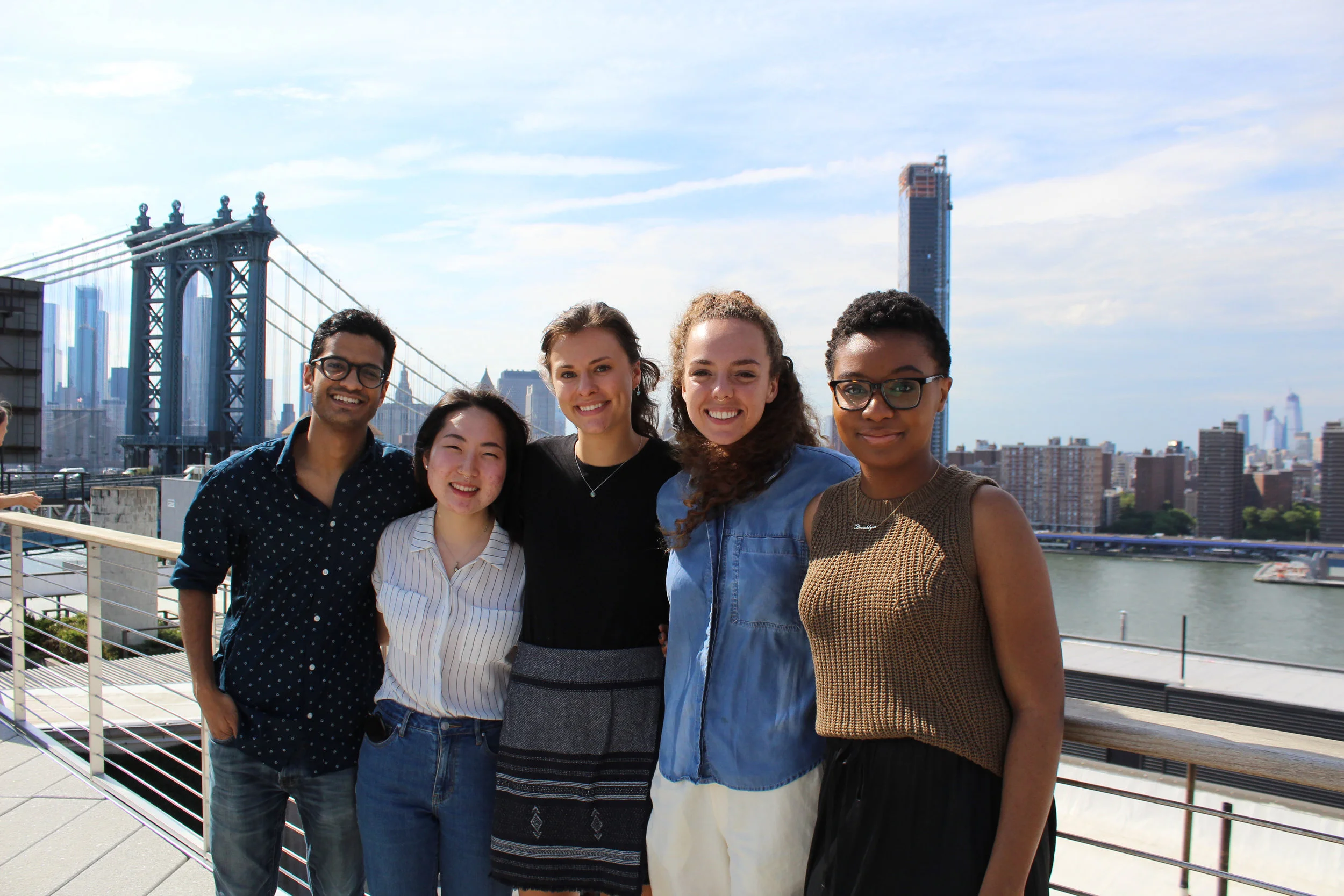 The 2018 TurboVote Summer Associates, from left to right: Jason, Jennifer, Andrea, Piper, and Thamara
