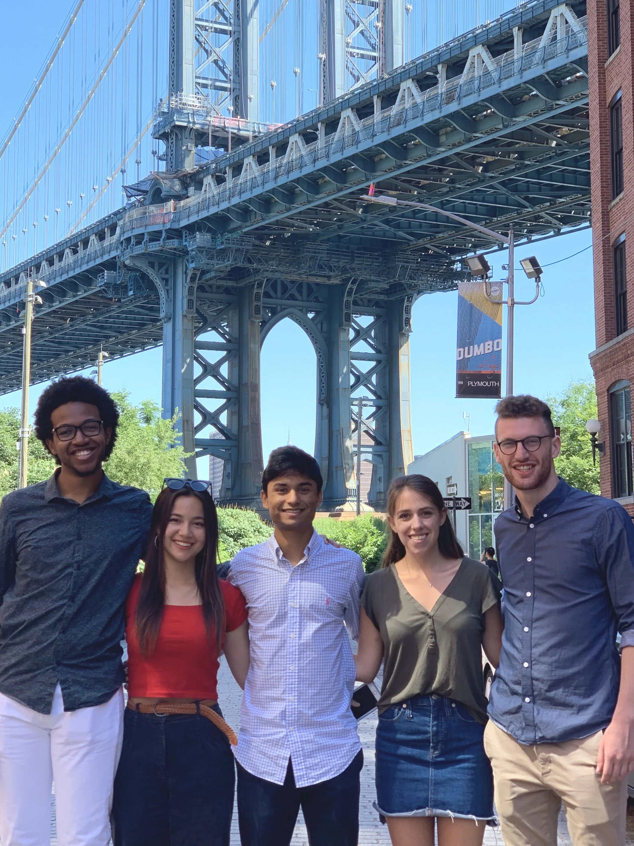 The 2019 TurboVote Summer Associates, from left to right: Michael, Ella, Akshay, Deanna, and Sam.