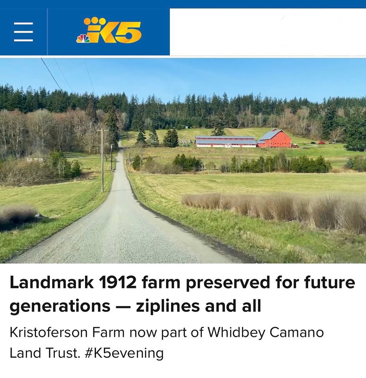 This special spot on Camano Island recently became preserved in perpetuity by the amazing teams @kristofersonfarm and @whidbeycamanolandtrust 

🌲🐟🌾🌎

If you haven&rsquo;t yet zip lined @canopytoursnw , add it to your spring summer travel plans. I