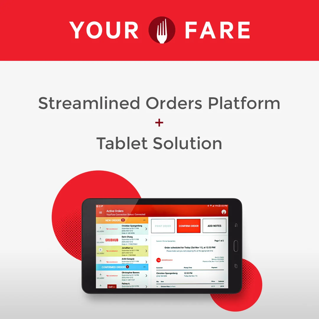 Your Fare Streamlined Orders Platform + Tablet Solution (Monthly Subscription)