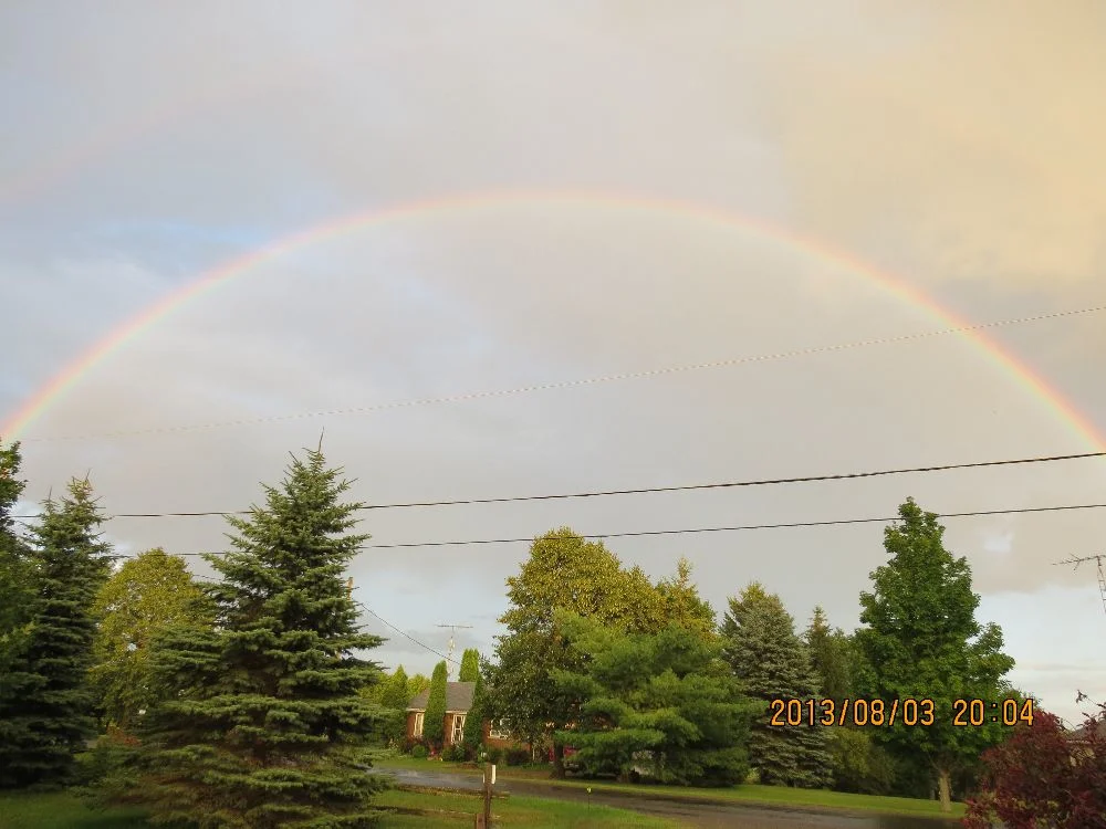 130803 double rainbow starting to show