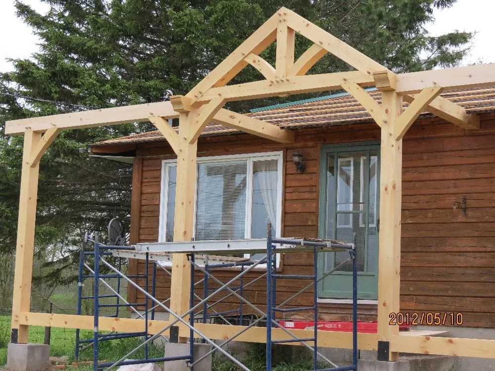 120510 timber frame for our new front porch