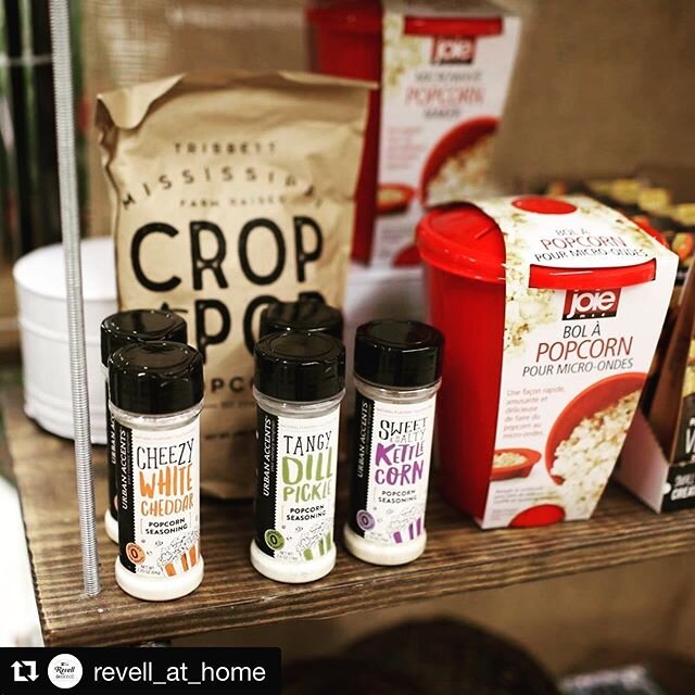 #Repost @revell_at_home
・・・
Make your movie night complete with Urban Accents popcorn seasoning and Six Mile Farms, LLC Crop to Pop popcorn!