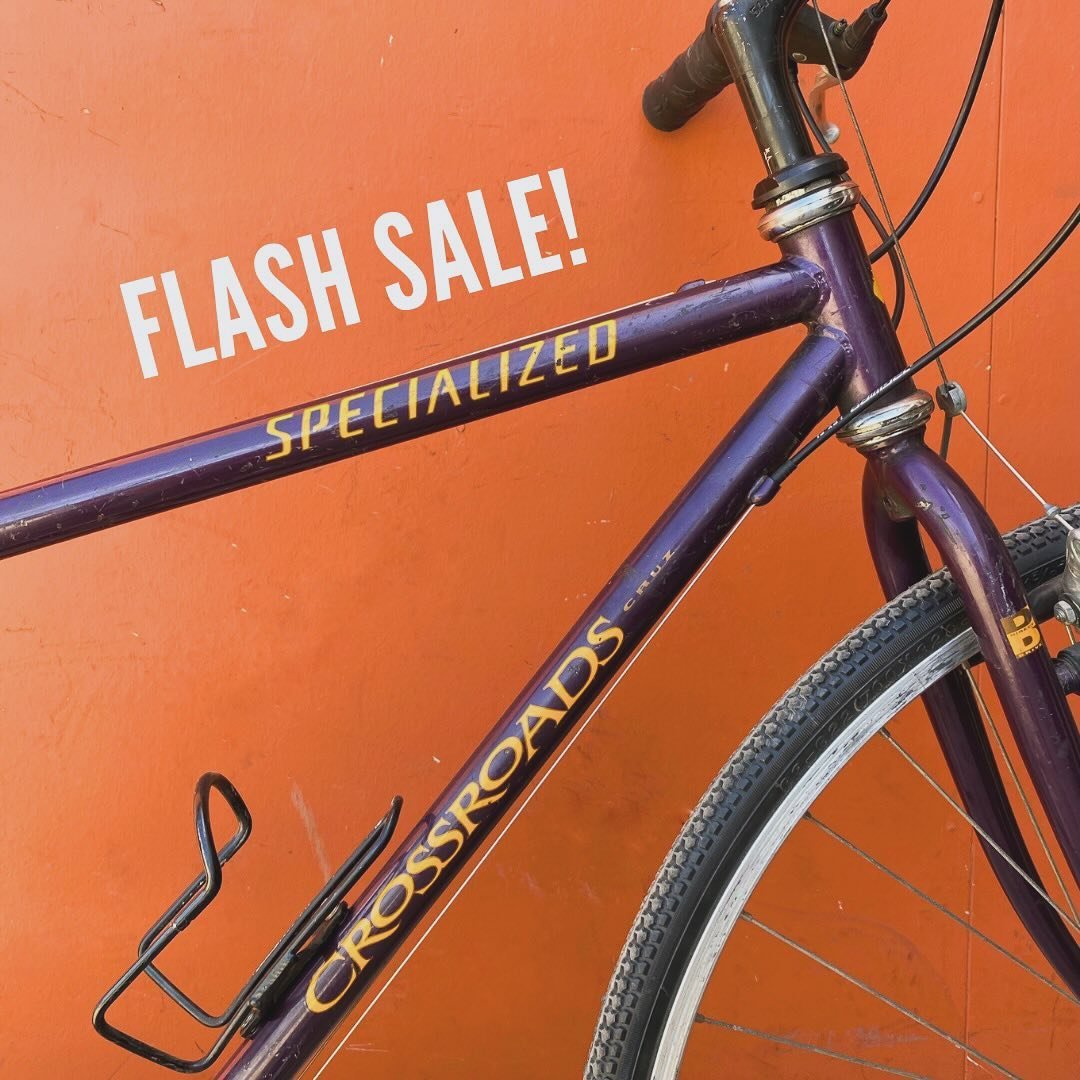 ✨Flash Sale✨on top of our May in Motion Sale! 

Score 15% off refurbished bicycles and 10% off new parts through May 19th during our Flash Sale! Through the month of May, save 15% off project bikes and recycled parts during our May in Motion Sale whe