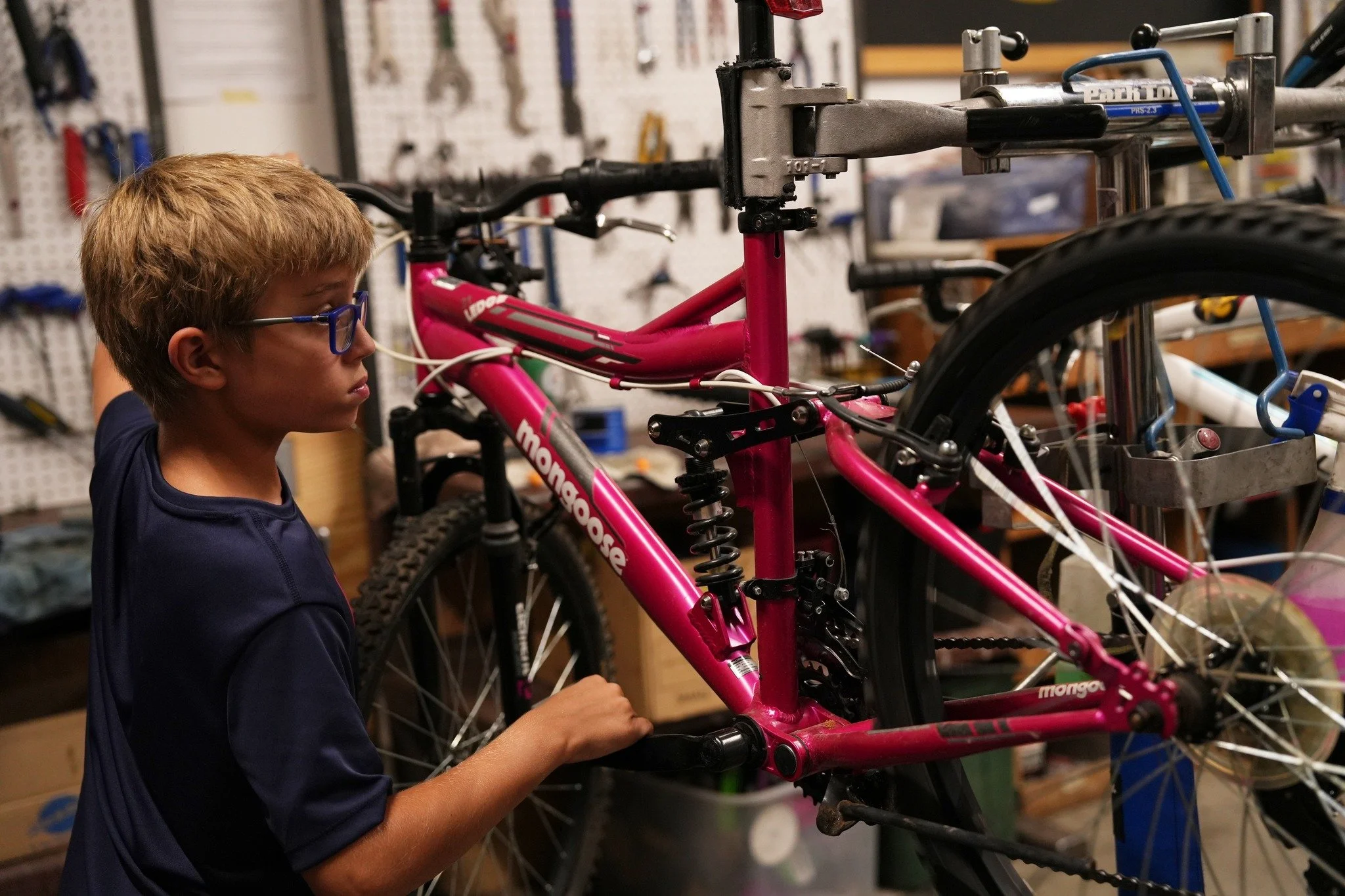 We're looking for teens who would like to enroll in the next session of our Teen Earn-a-Bike program! This is a program where young people ages 12-17 learn how to fix bikes and earn a free refurbished bike for themselves. Bikes fixed by participants 