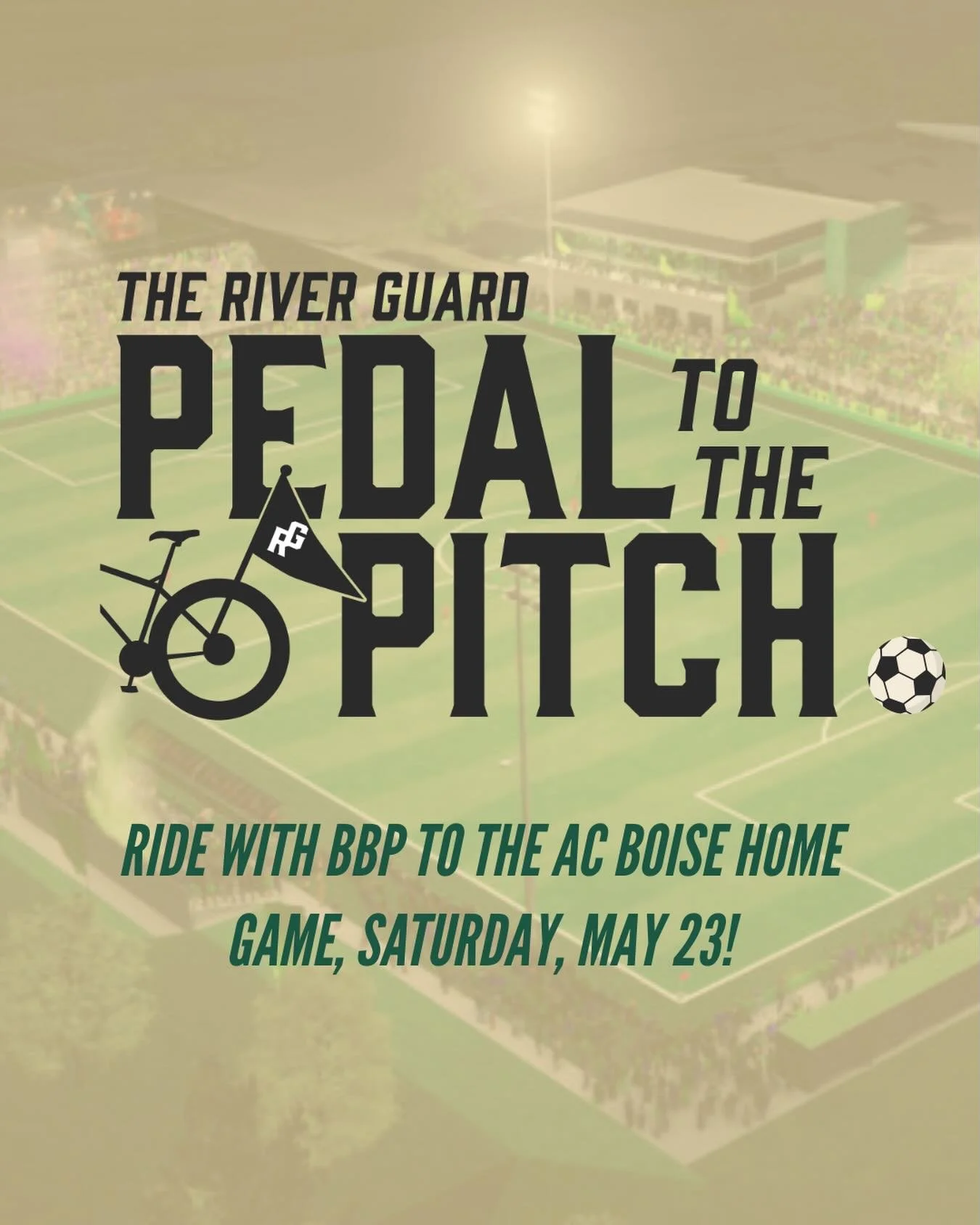 Grab your bike and let&rsquo;s Pedal to the Pitch! 🚲 

Ride with BBP and @theriverguard to cheer on @acboise at their home match in Garden City this Saturday, May 23rd from 4 - 7 PM! Skip the traffic and ride with us along the Boise Greenbelt.

Join