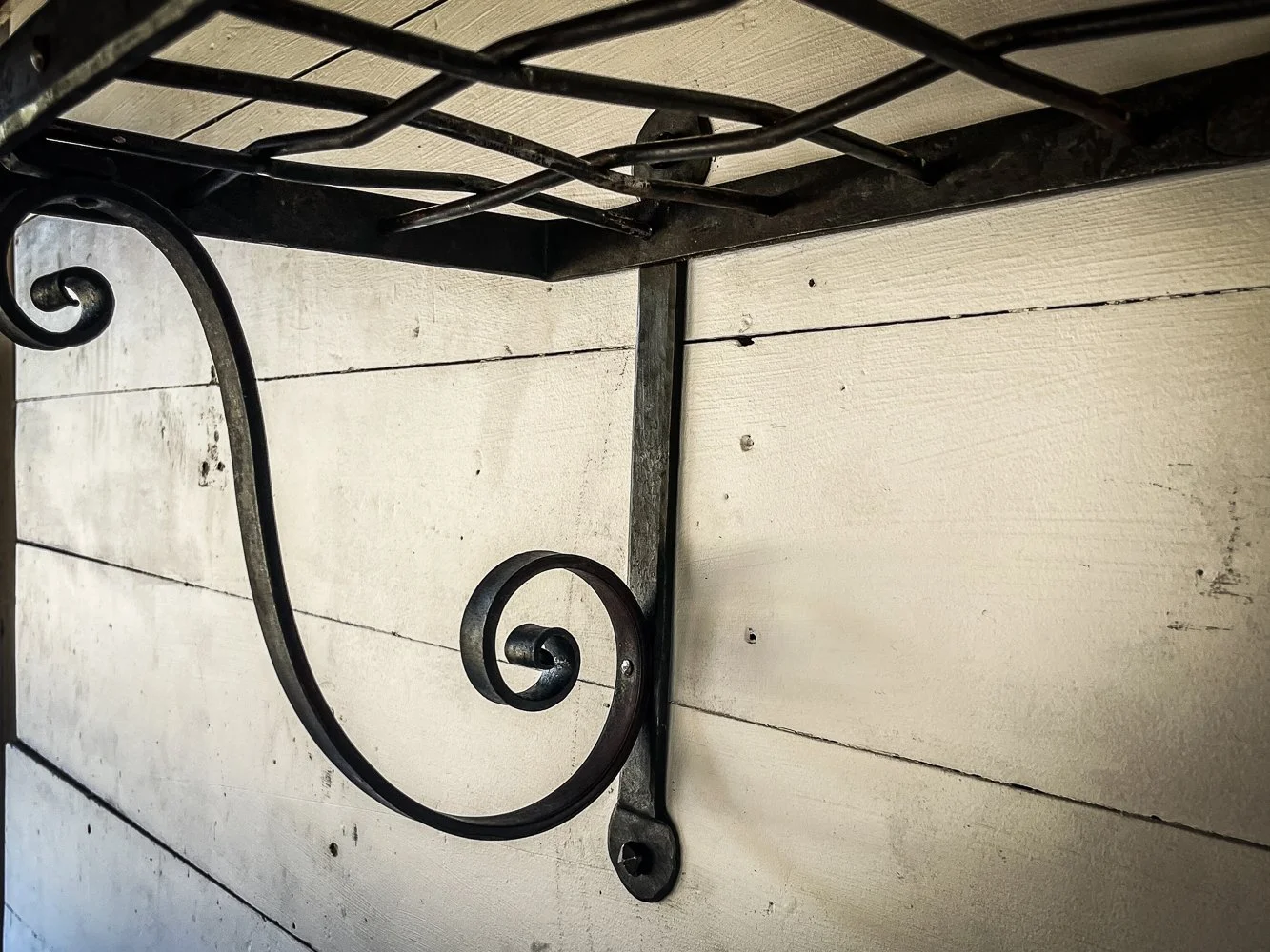 2 Hand-Forged Wrought Iron Shelf Brackets - 10" Rustic Wall Hangers For Books & Decor