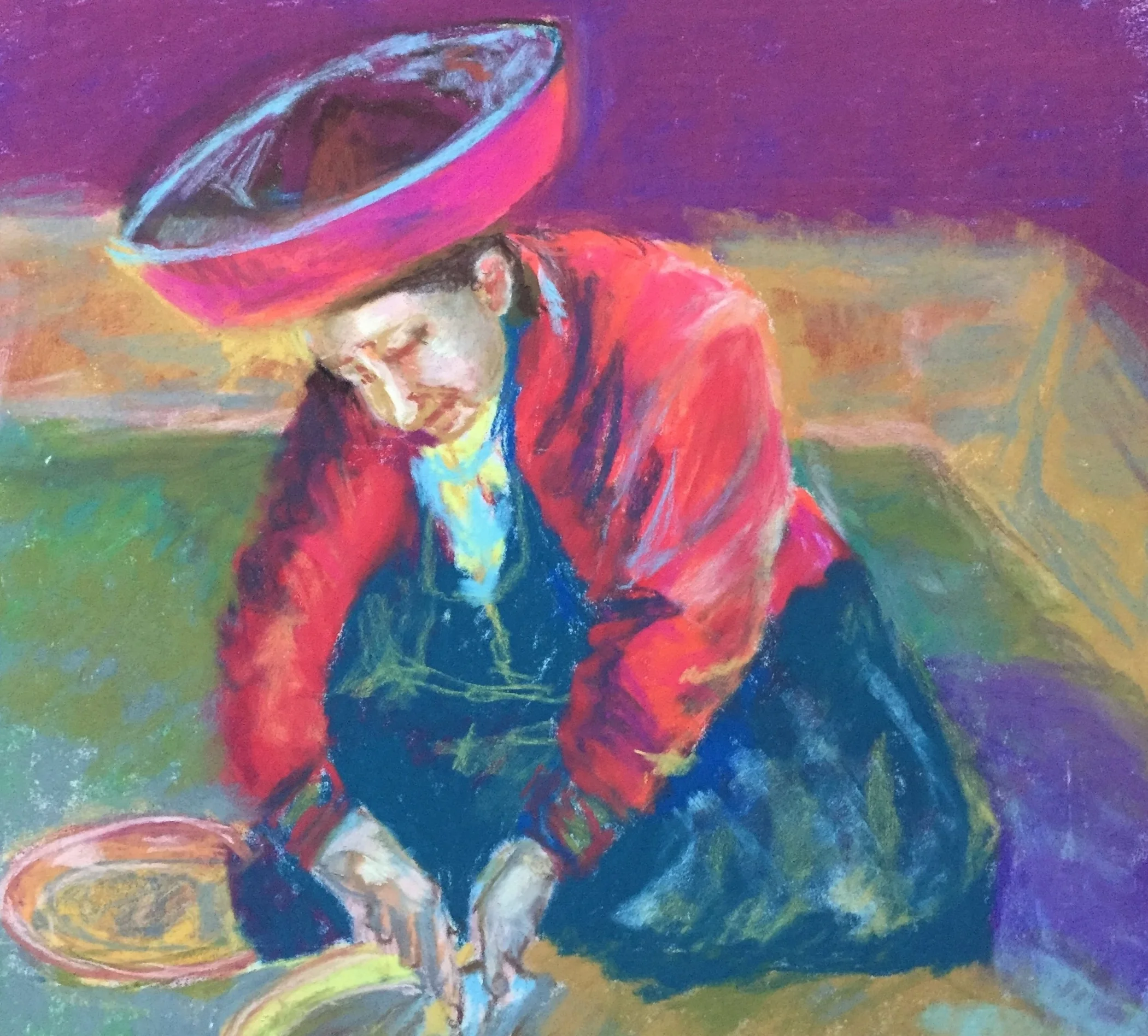 Woman Dyeing    8x10